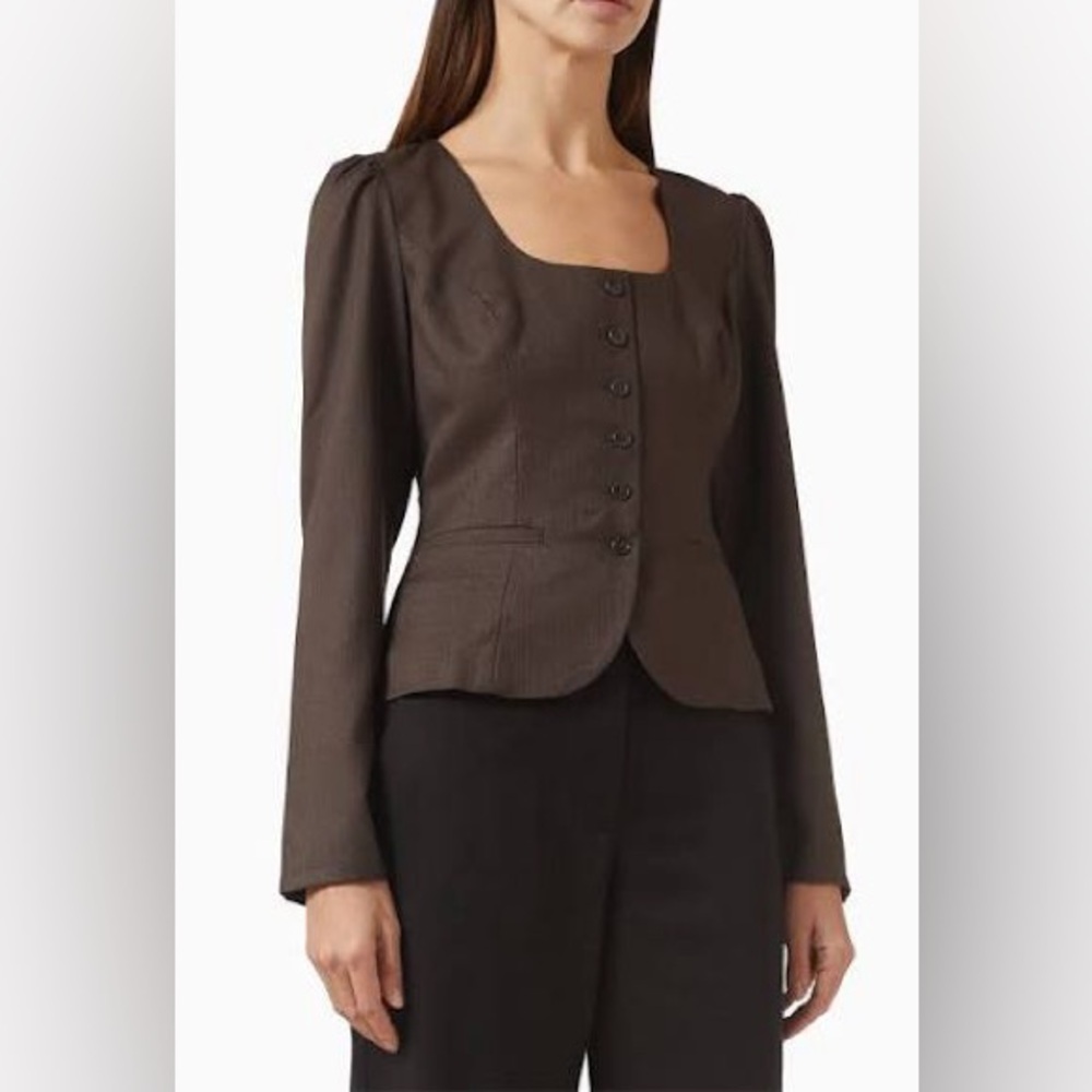 BRAND NEW Reformation Women's Brown Prima Jacket - Size 12